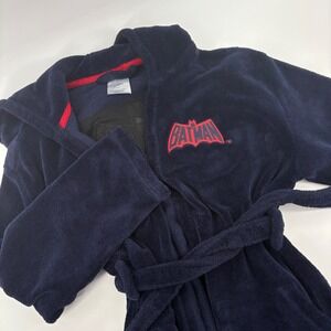 Gap‎ Kids DC Batman Robe Navy Uniform Hooded Bathrobe Size 14 Fleece Soft Plush